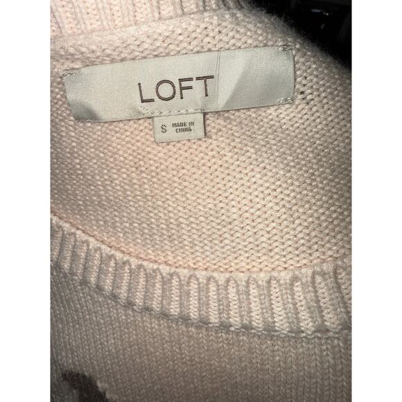 Loft Frenchie French bulldog rosebud pink cotton sweater - size S - OE - Picture 6 of 10